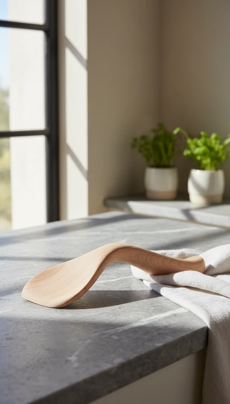 Ustensile de cuisine en bois sur un comptoir